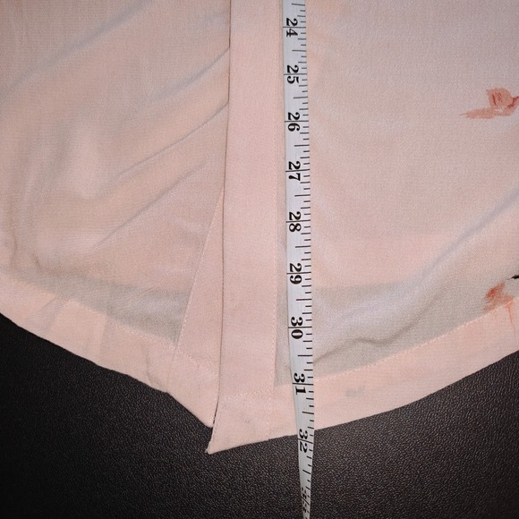 Hinge Medium Pink Wrap Front‎ Floral Boho-Chic Midi Skirt Unlined Semi Sheer - Picture 8 of 9